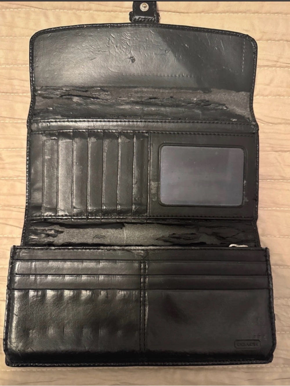 Coach Black Signature Canvas Wallet with Silver Buckle - Picture 2 of 5